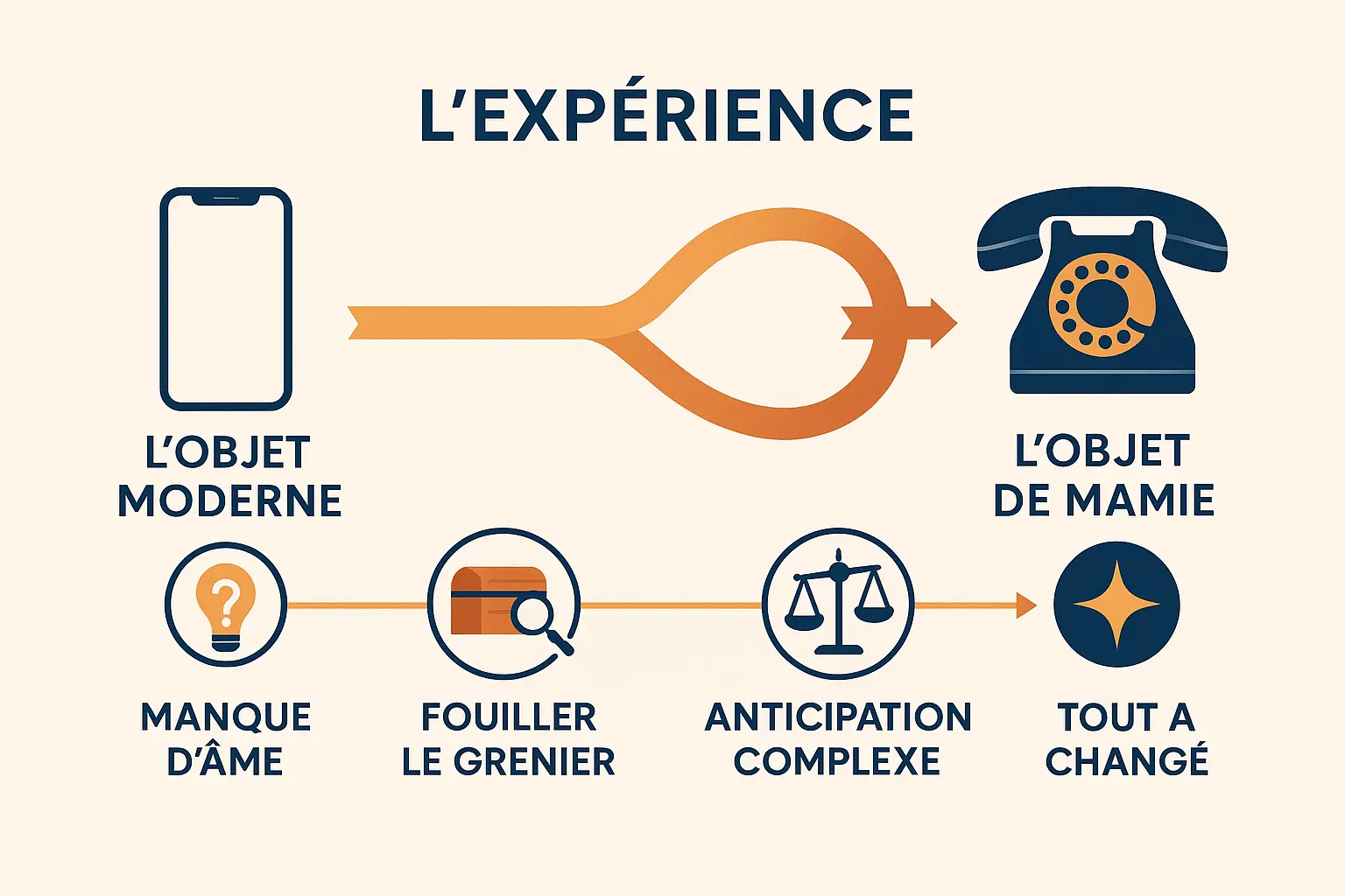 Comparaison entre un objet moderne et un objet vintage