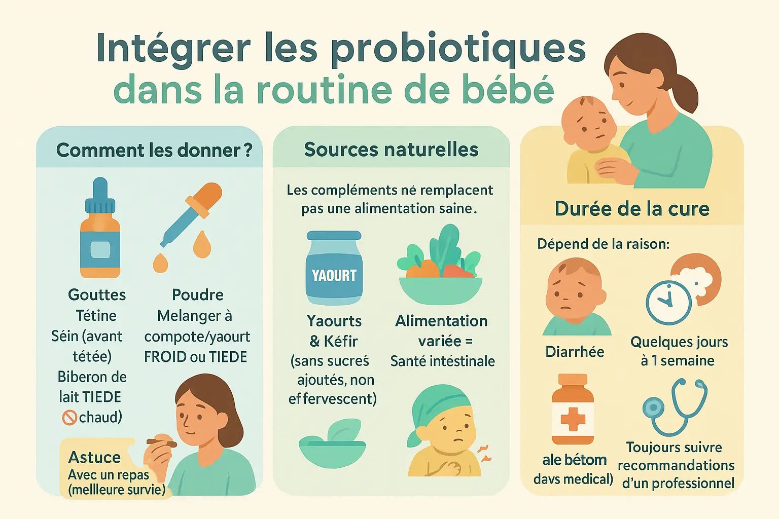 Illustration probiotiques pour bébé