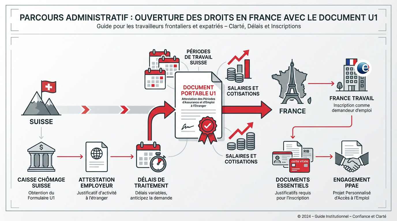 Documents administratifs et formulaire U1 pour le chômage frontalier