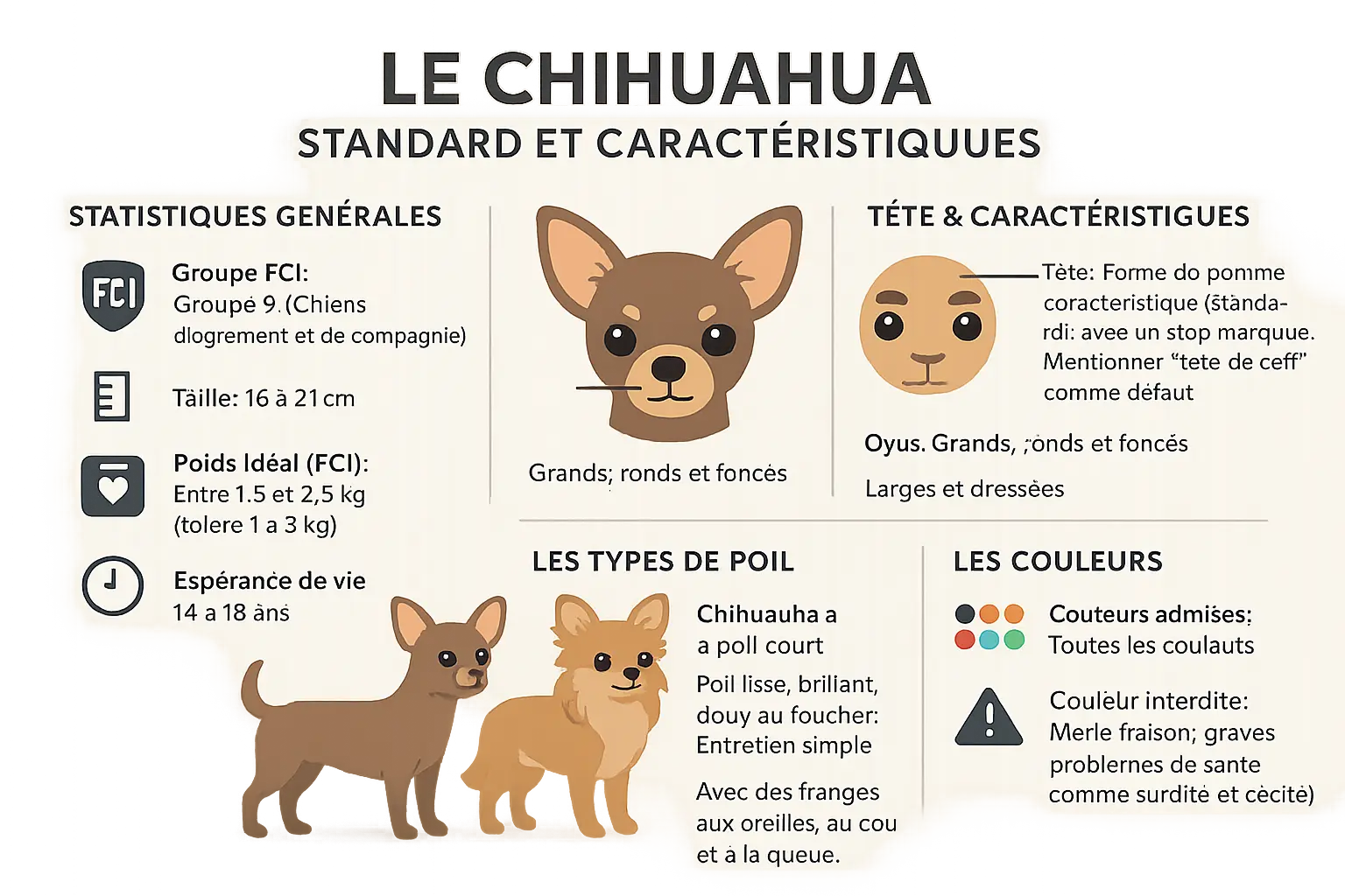 Chihuahua standard et caractéristiques physiques
