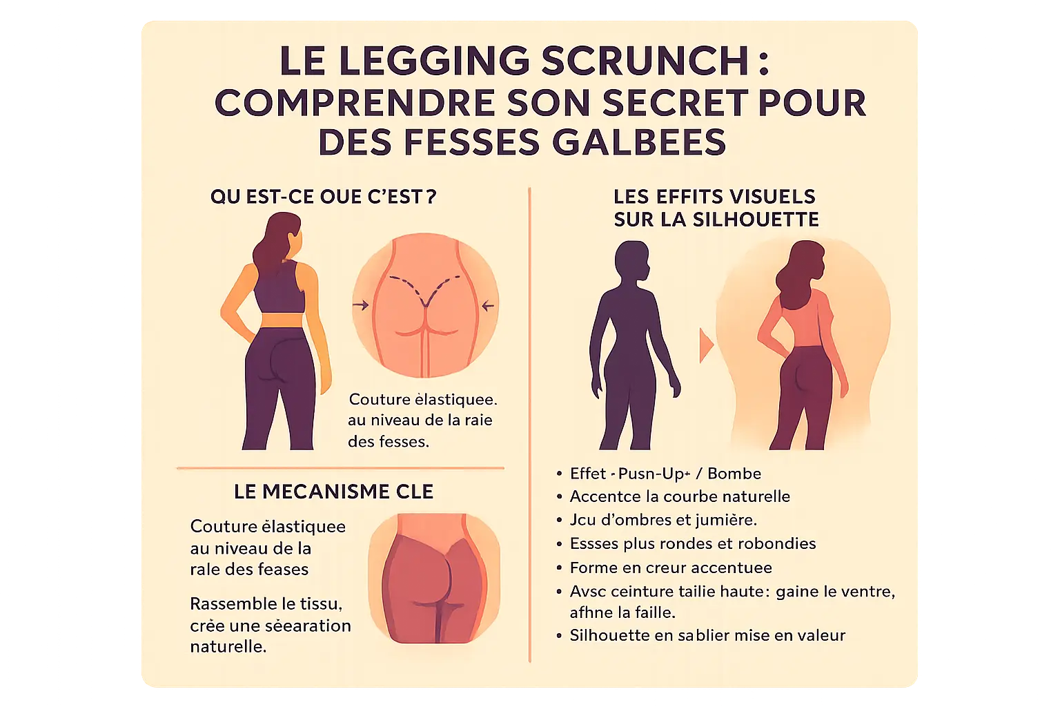 Legging scrunch effet visuel sur les fessiers