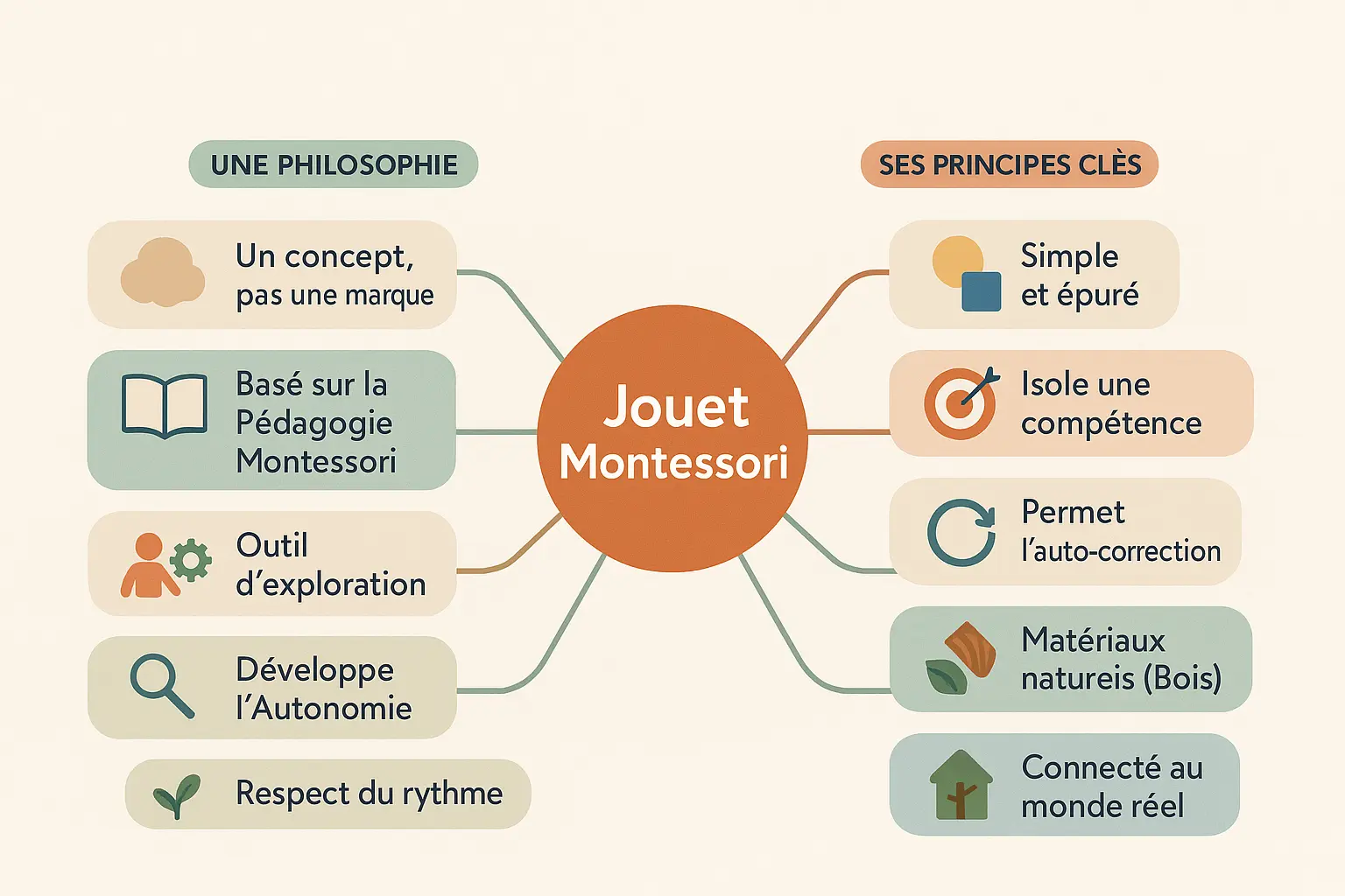 Illustration d'un jouet Montessori en bois