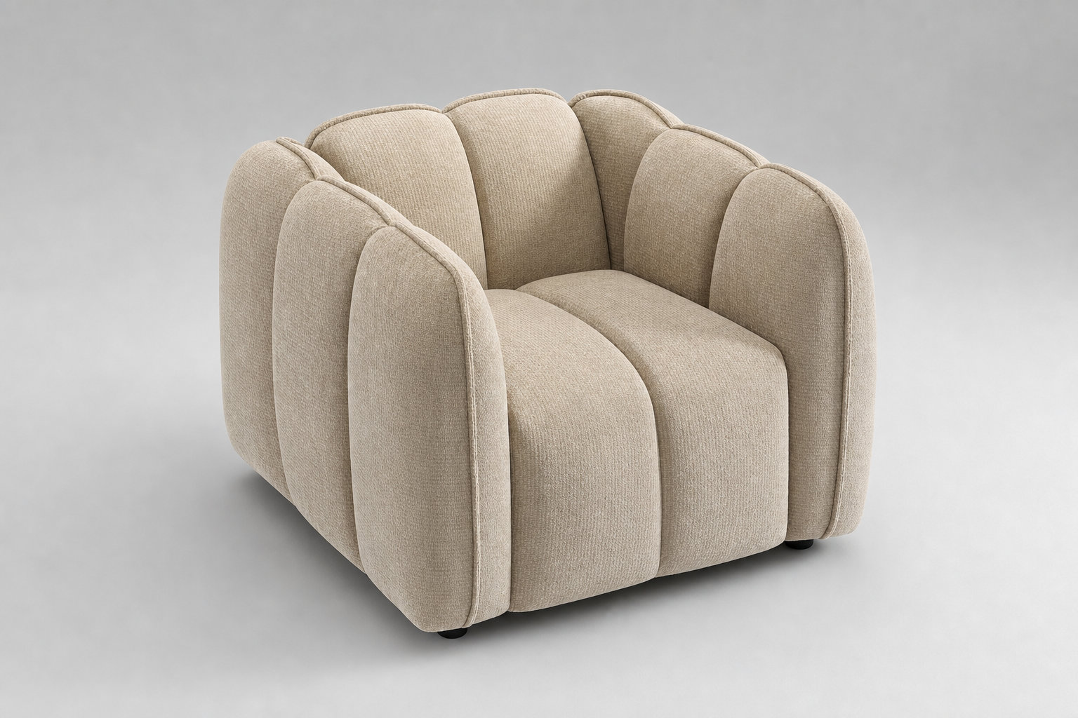 Fauteuil MATILDA en tissu chenille beige