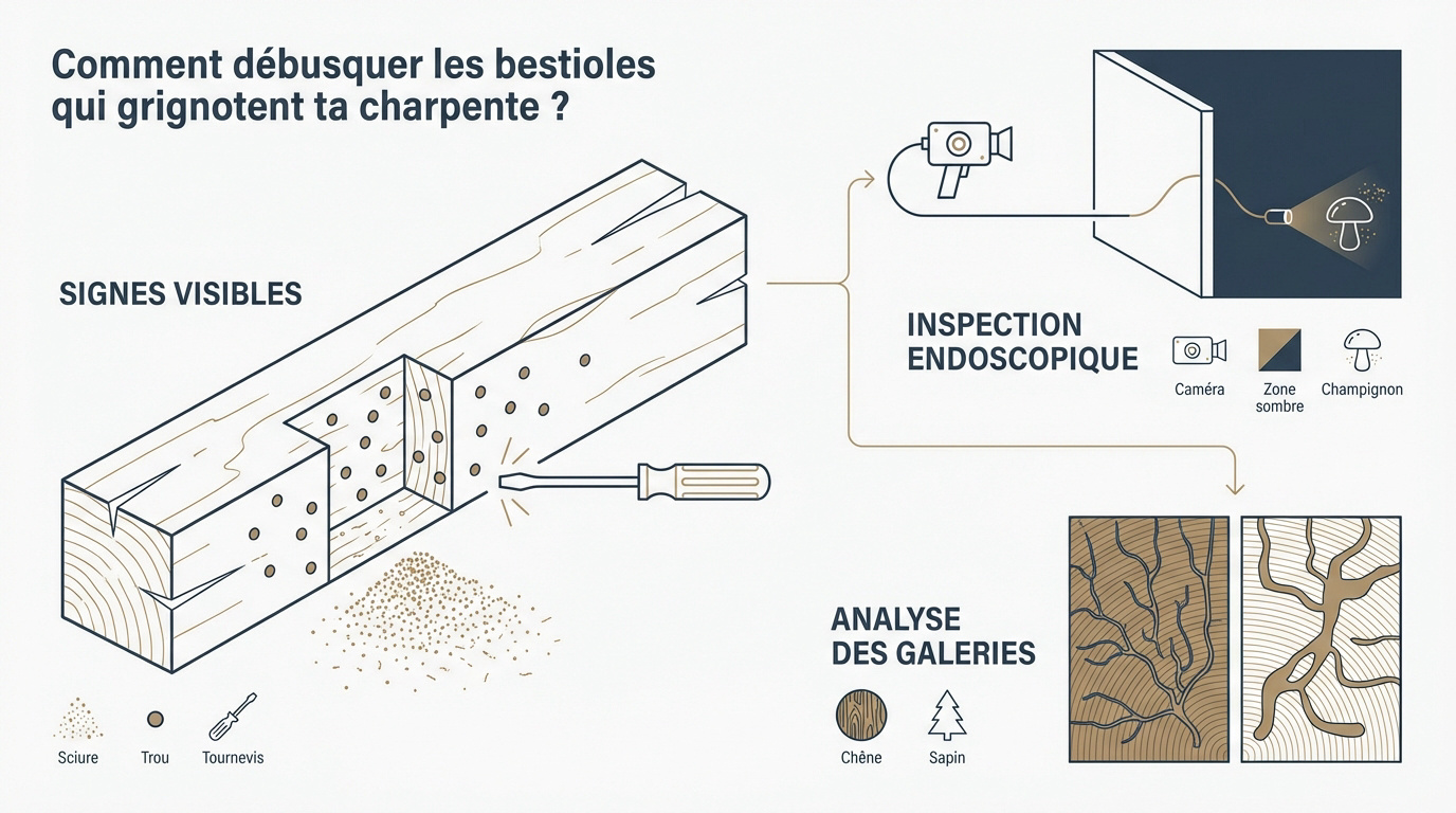Détection de parasites dans une charpente