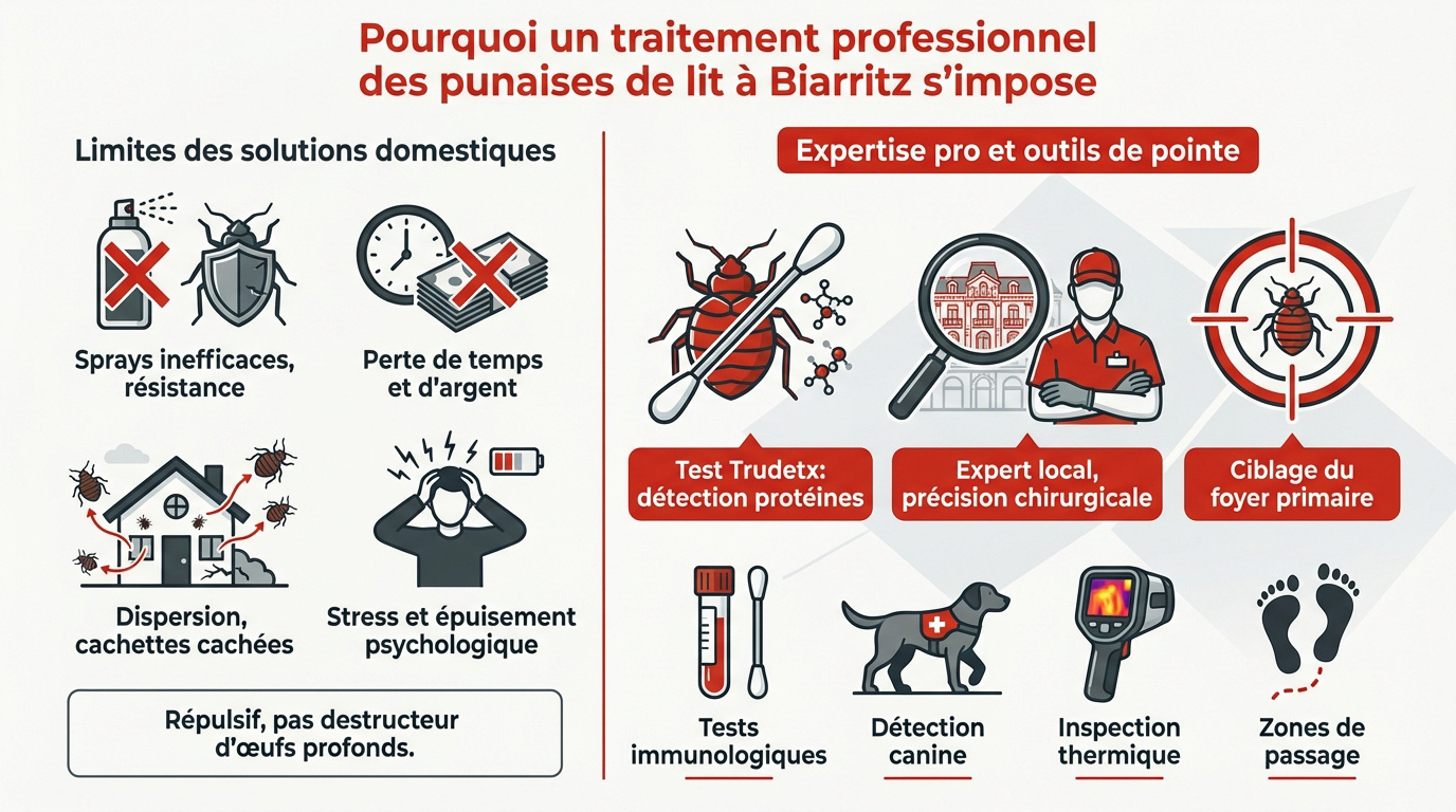 Traitement professionnel contre les punaises de lit à Biarritz