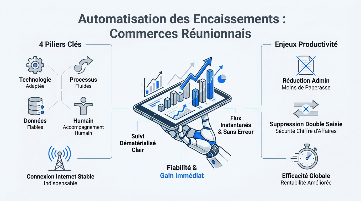 Solution d'encaissement moderne pour commerçant à La Réunion