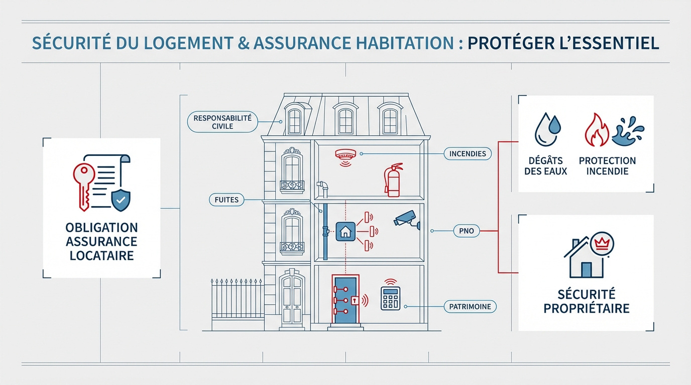 Protection d'un appartement parisien contre les risques de dégâts des eaux et incendie