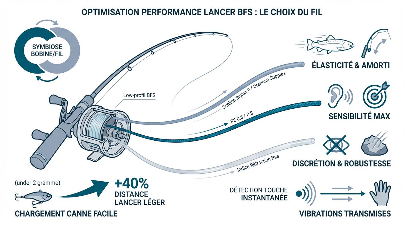 Pêcheur en action avec un ensemble bait finesse