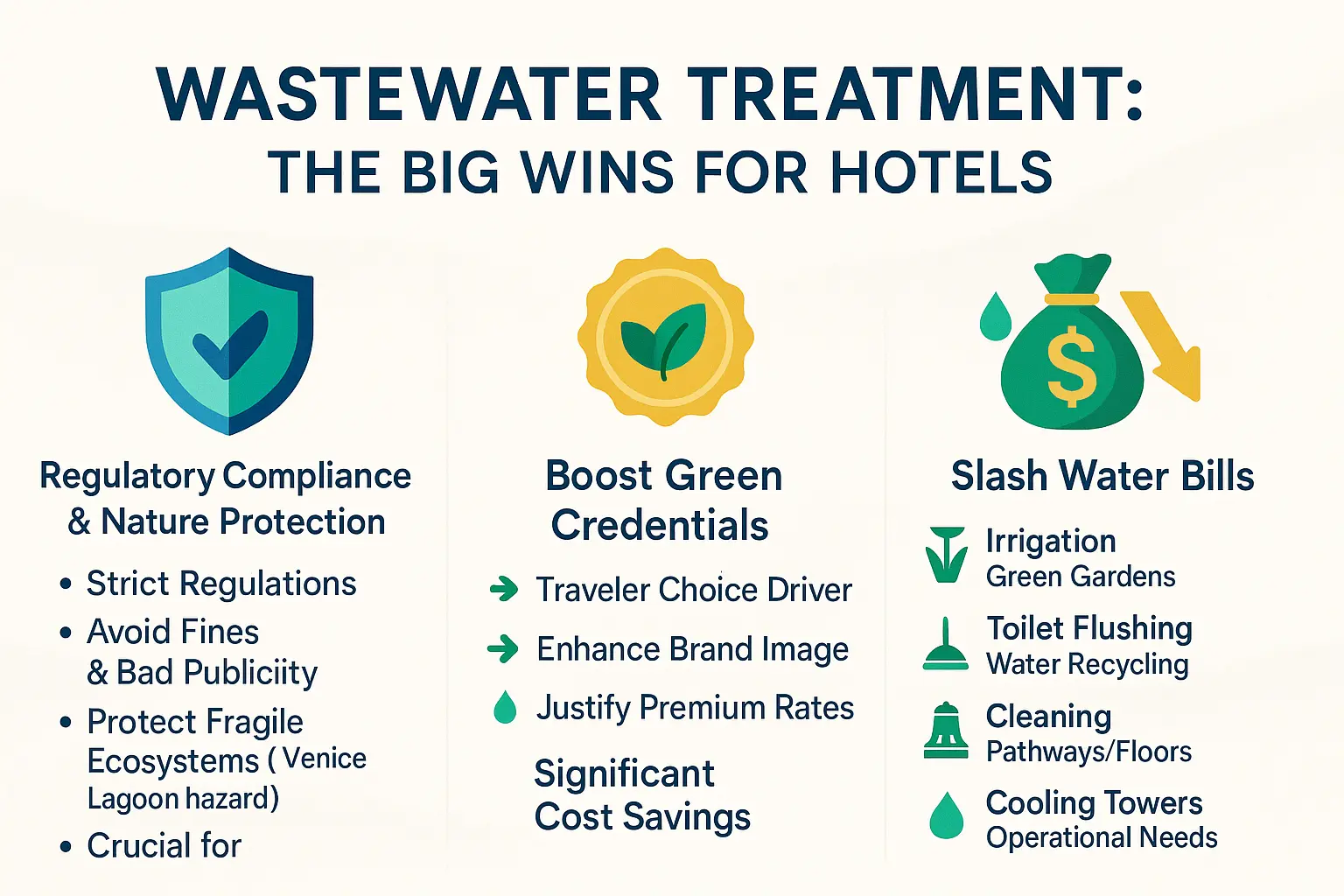 Hotel wastewater treatment benefits infographic