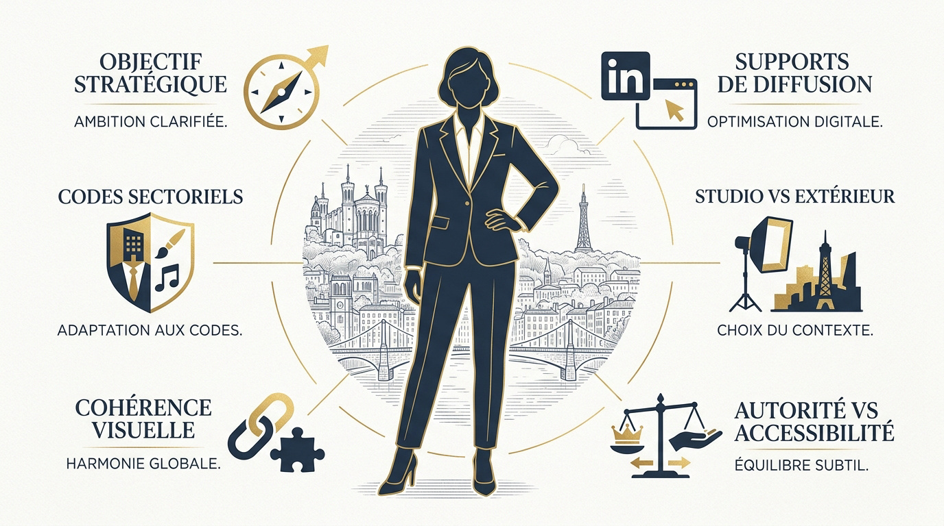 Portrait professionnel stratégique réalisé à Lyon en environnement corporate