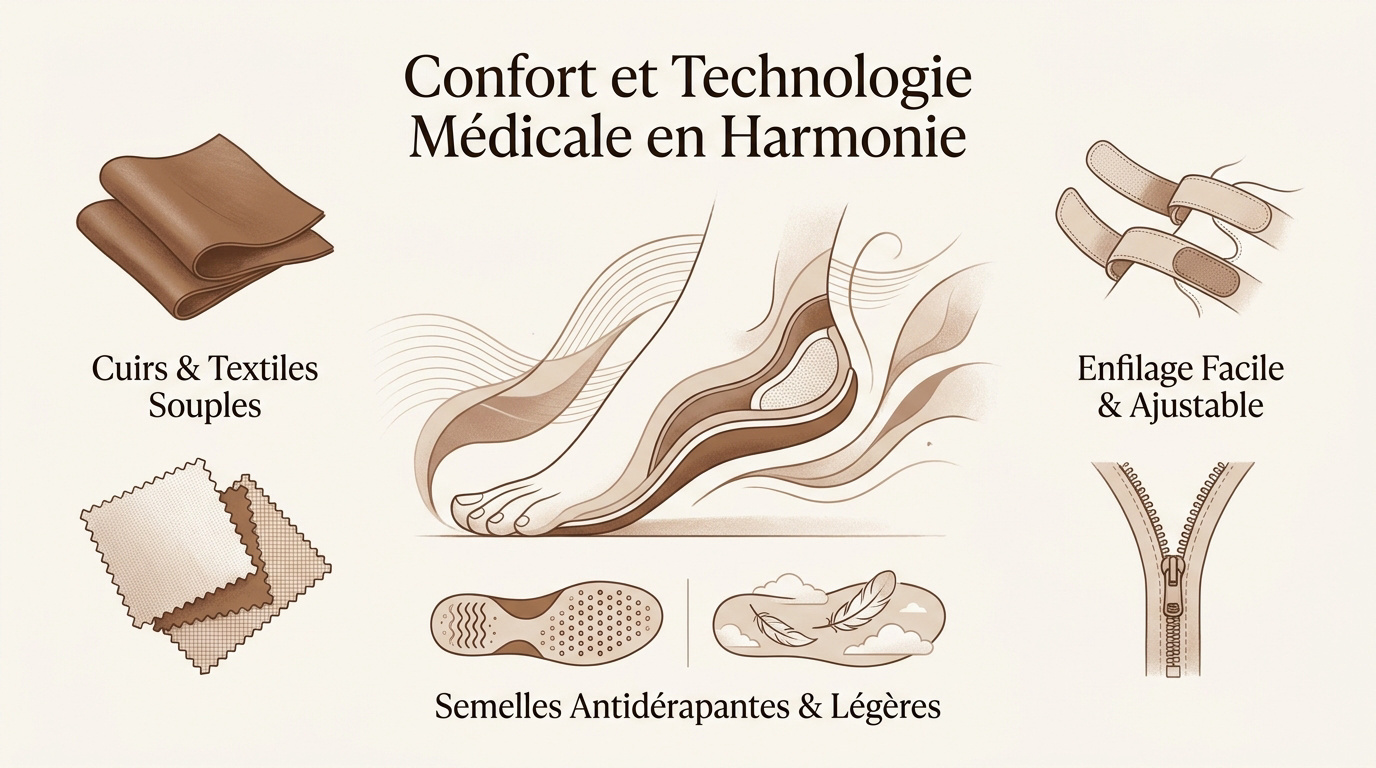 Chaussures orthopédiques pour femme alliant technologie médicale et confort moderne