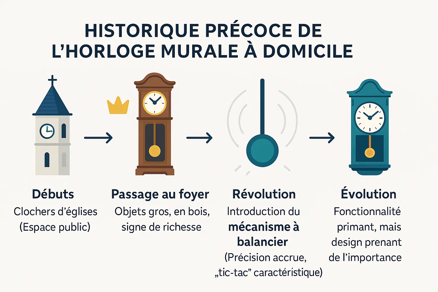 Horloge murale ancienne en marqueterie Boulle