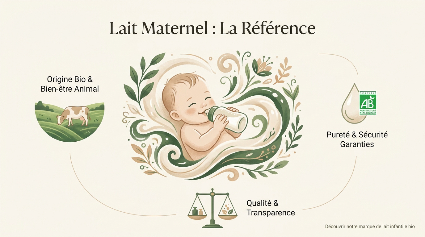 Boîte de lait infantile bio garantissant la pureté et la sécurité nutritionnelle pour bébé