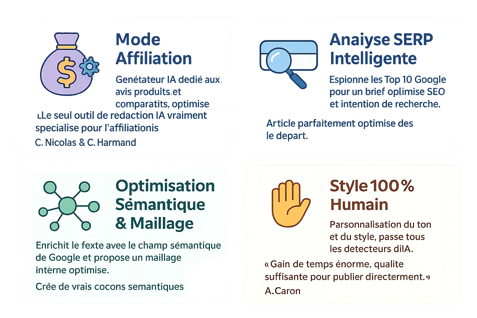 Fonctionnalités clés de Wisewand pour l'affiliation