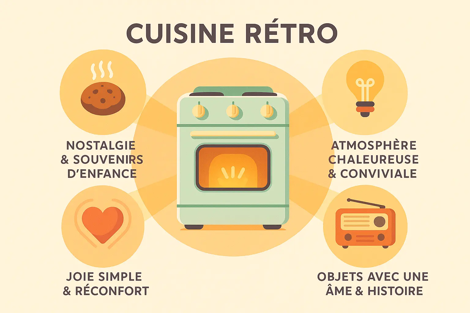 Cuisine rétro avec objets vintage