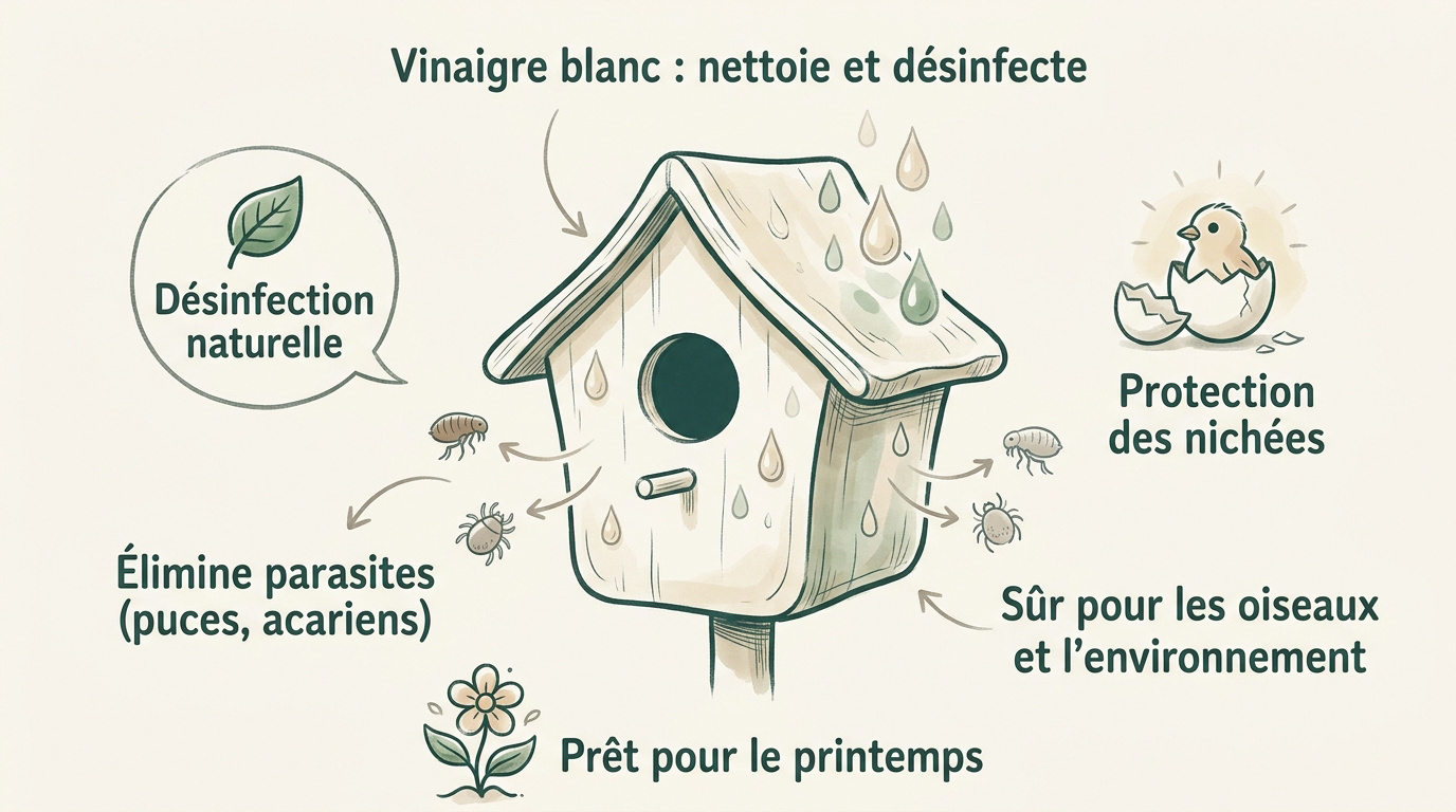 Nettoyage écologique de nichoir au vinaigre blanc