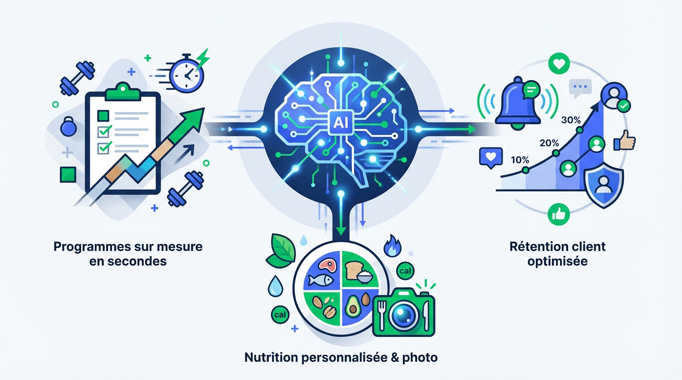 Interface d'intelligence artificielle générant un programme d'entraînement personnalisé pour un coach sportif