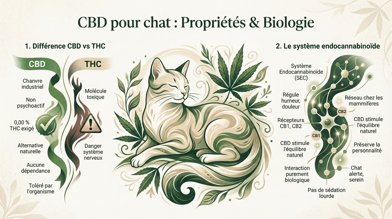 Huile de CBD 0% THC pour la santé et le bien-être du chat