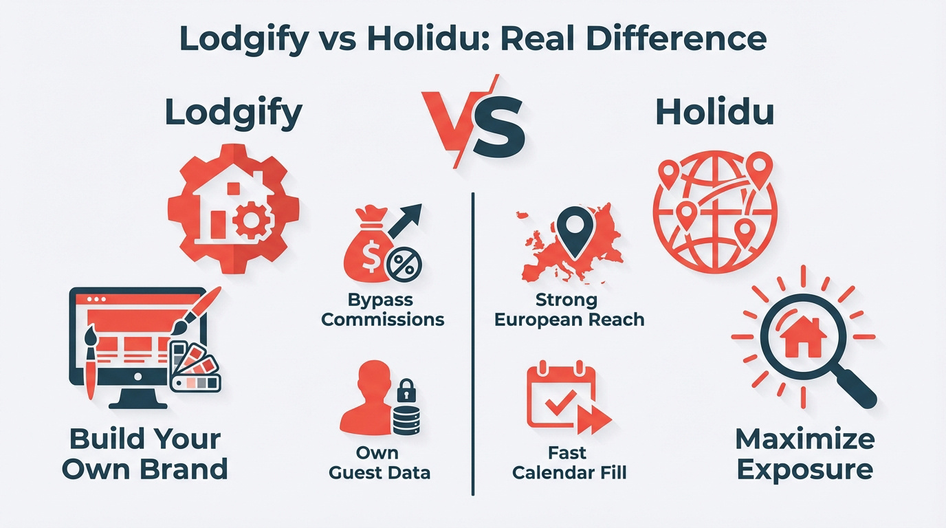 Lodgify vs Holidu comparison for vacation rental owners