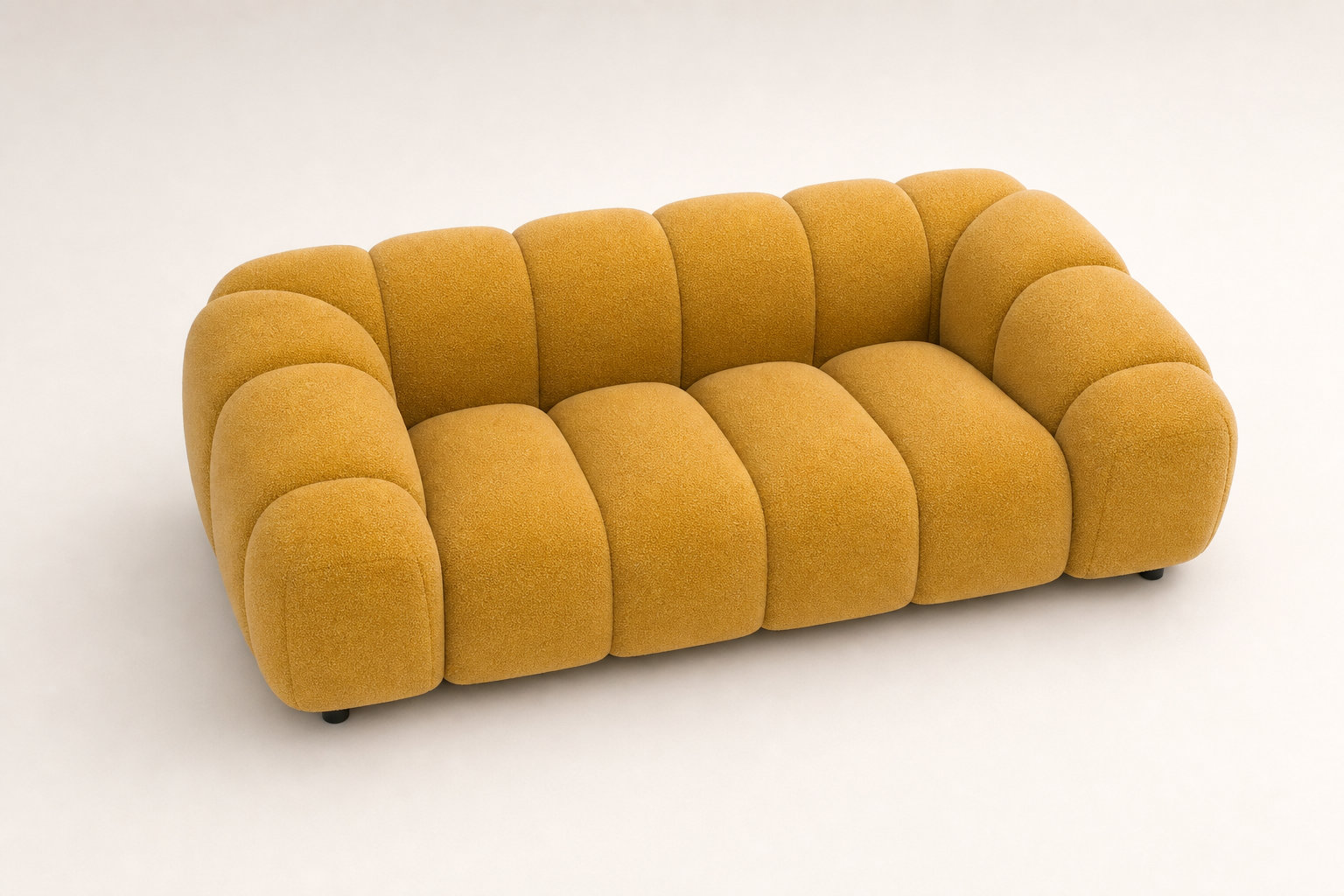Canapé nuage AVA en velours texturé jaune