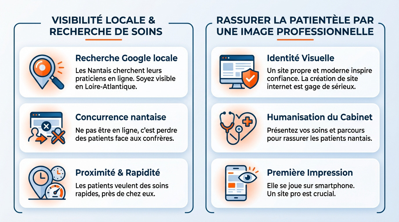 Médecin consultant un site internet médical sur tablette à Nantes