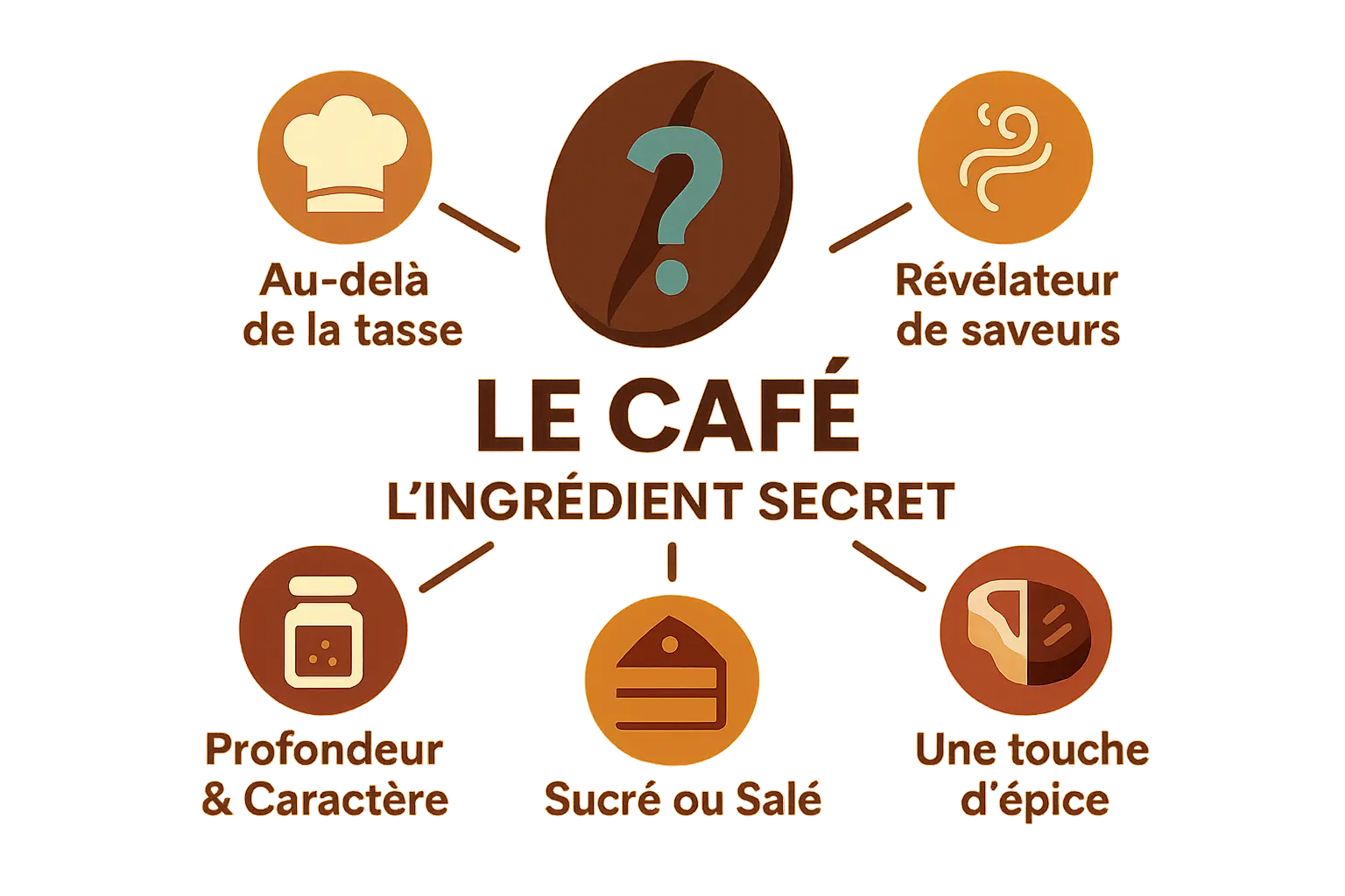Illustration de café utilisé en cuisine