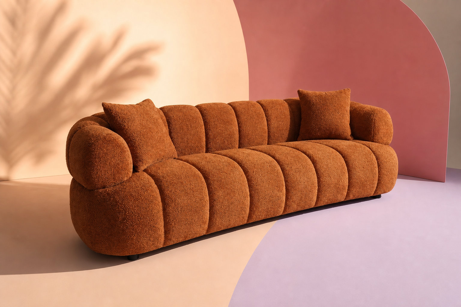 Canapé Nuage COLIANI : une assise terracotta aux lignes aériennes