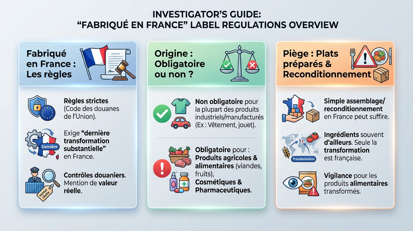 Guide visuel pour comprendre la réglementation et les pièges du fabriqué en France