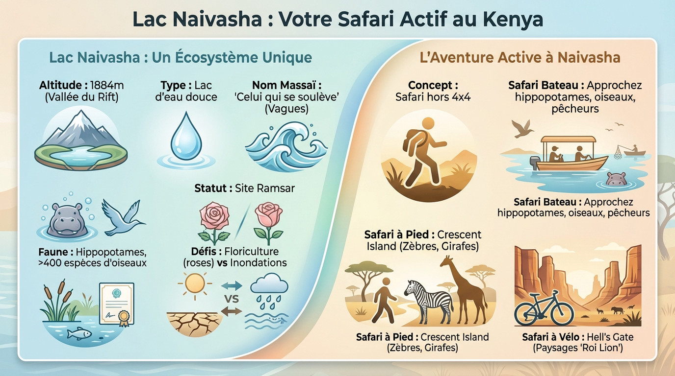 Safari en bateau sur le Lac Naivasha au milieu des hippopotames