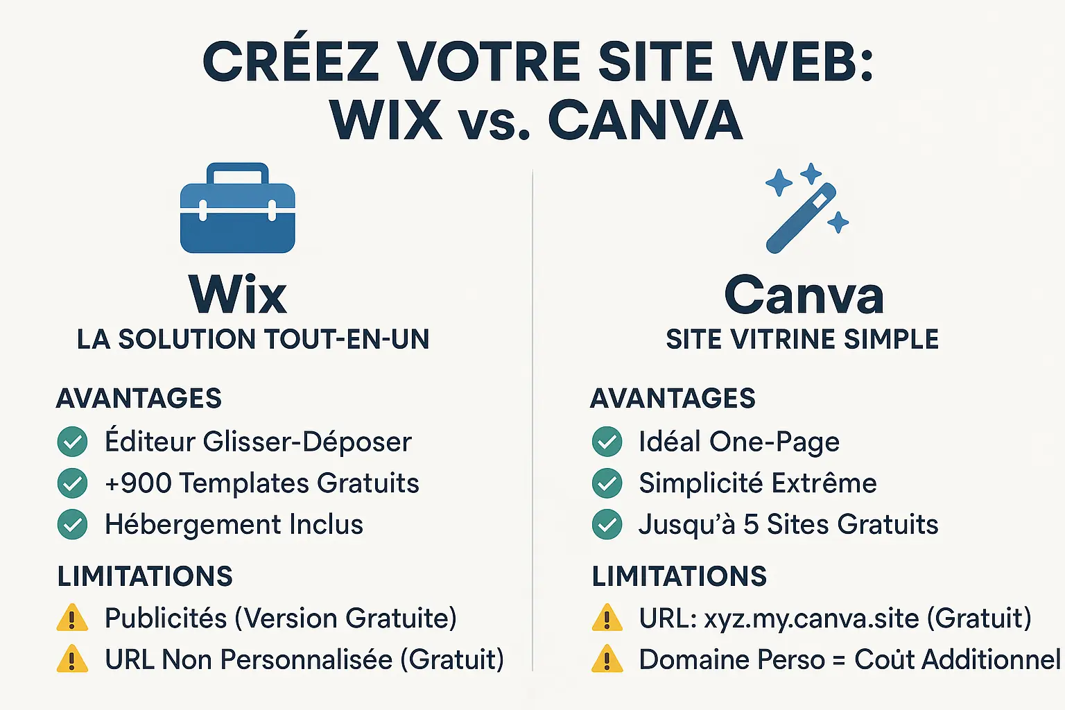 Comparatif Wix vs Canva pour créer un site web