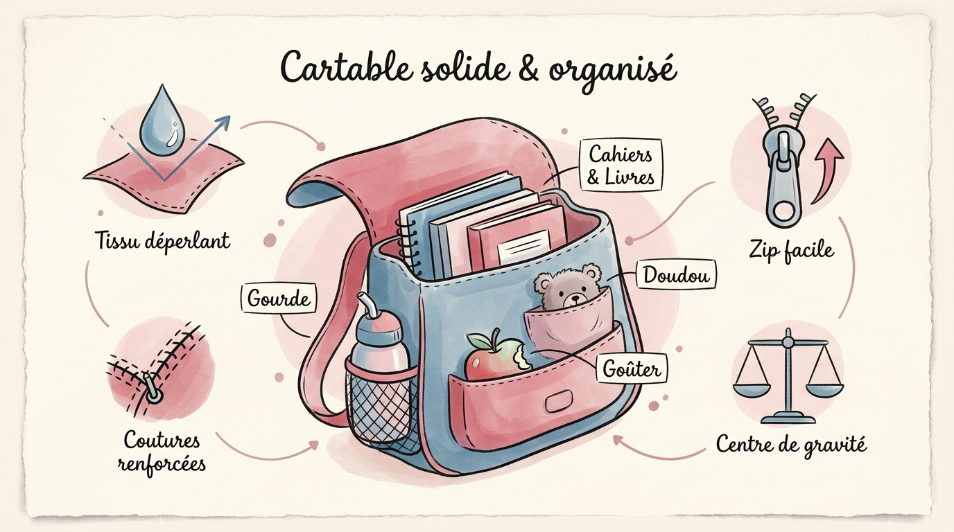 Cartable maternelle fille : mignon et fonctionnel Cartable de maternelle pour fille solide et organisé