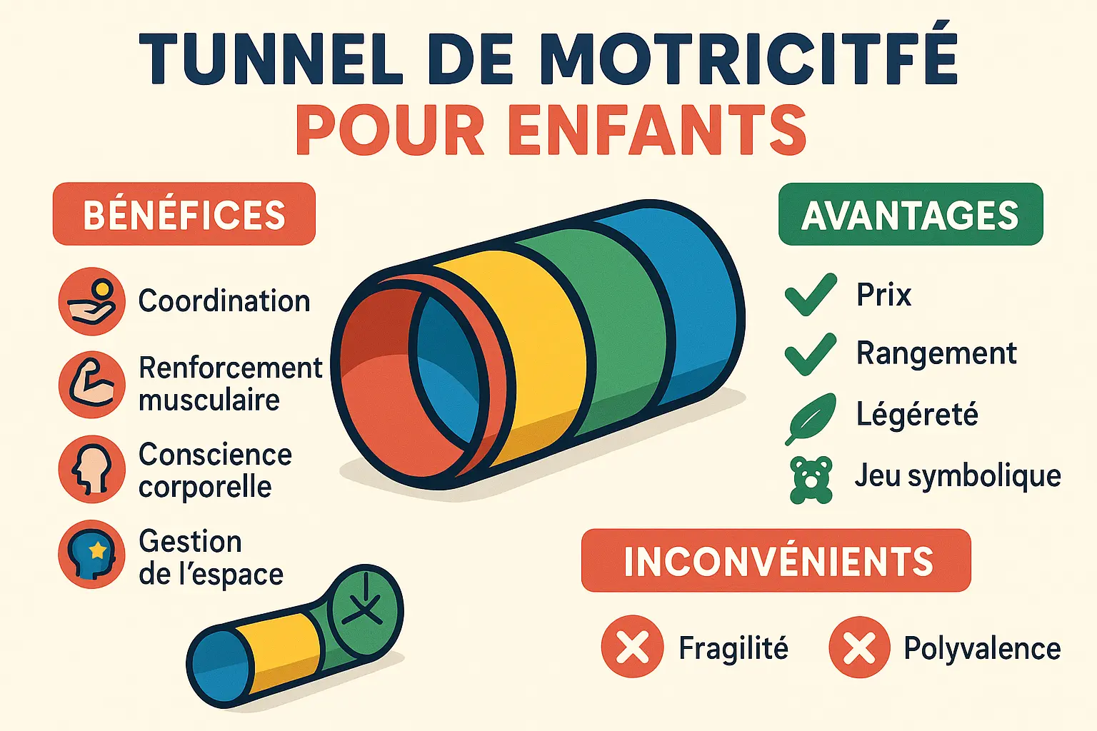 Tunnel de motricité pour enfant