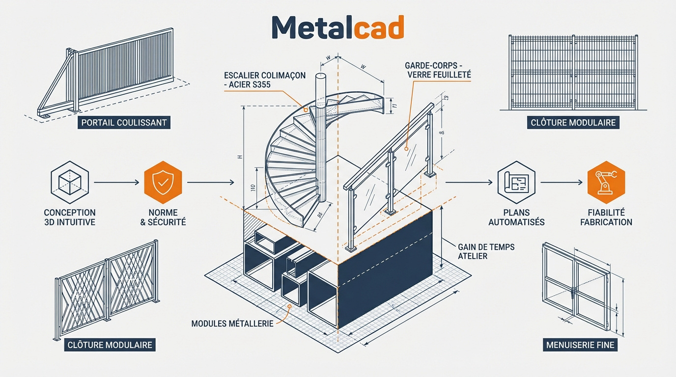 Logiciel Metalcad conception 3D métallerie