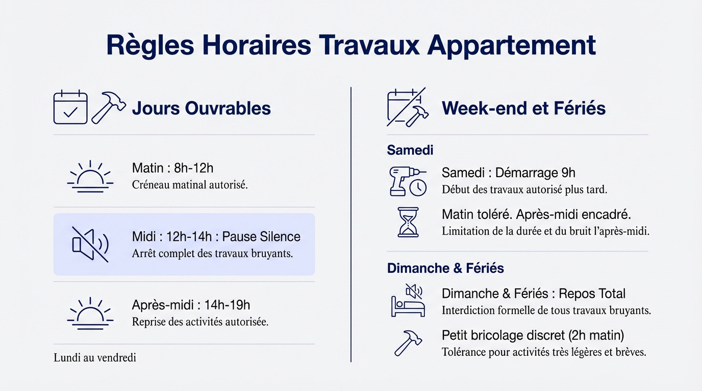 Réglementation des horaires de travaux en appartement