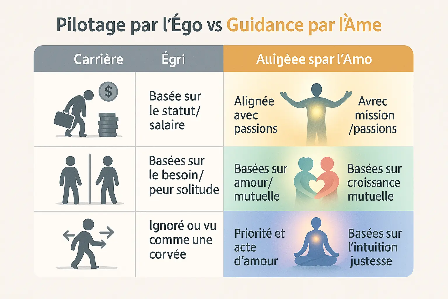 Illustration de l'alignement spirituel