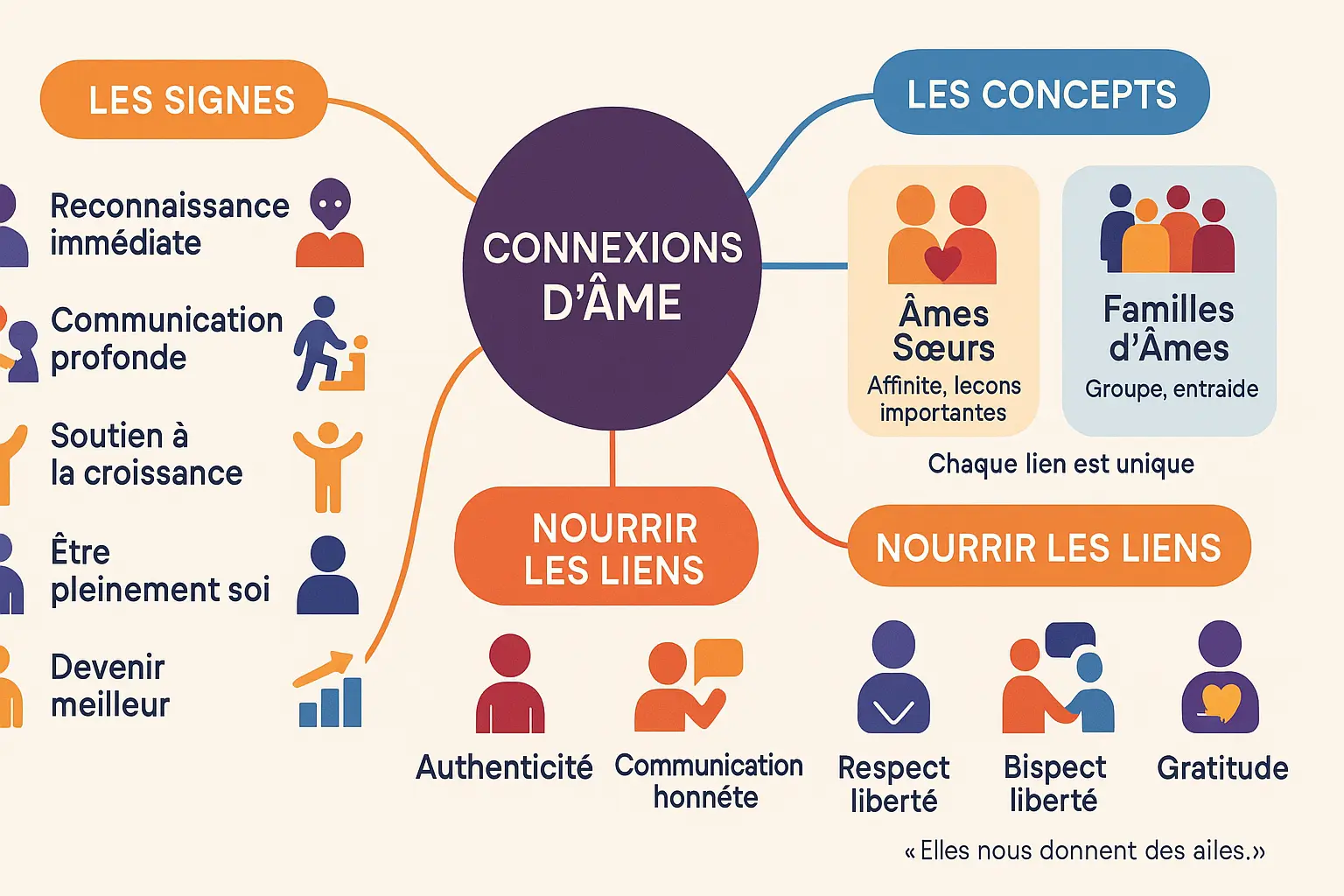Illustration d'une connexion spirituelle entre deux personnes
