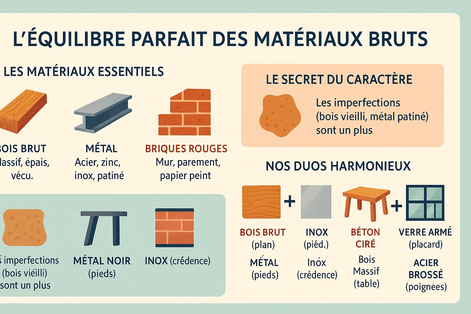 Exemple d'<strong>équilibre entre matériaux bruts</strong>