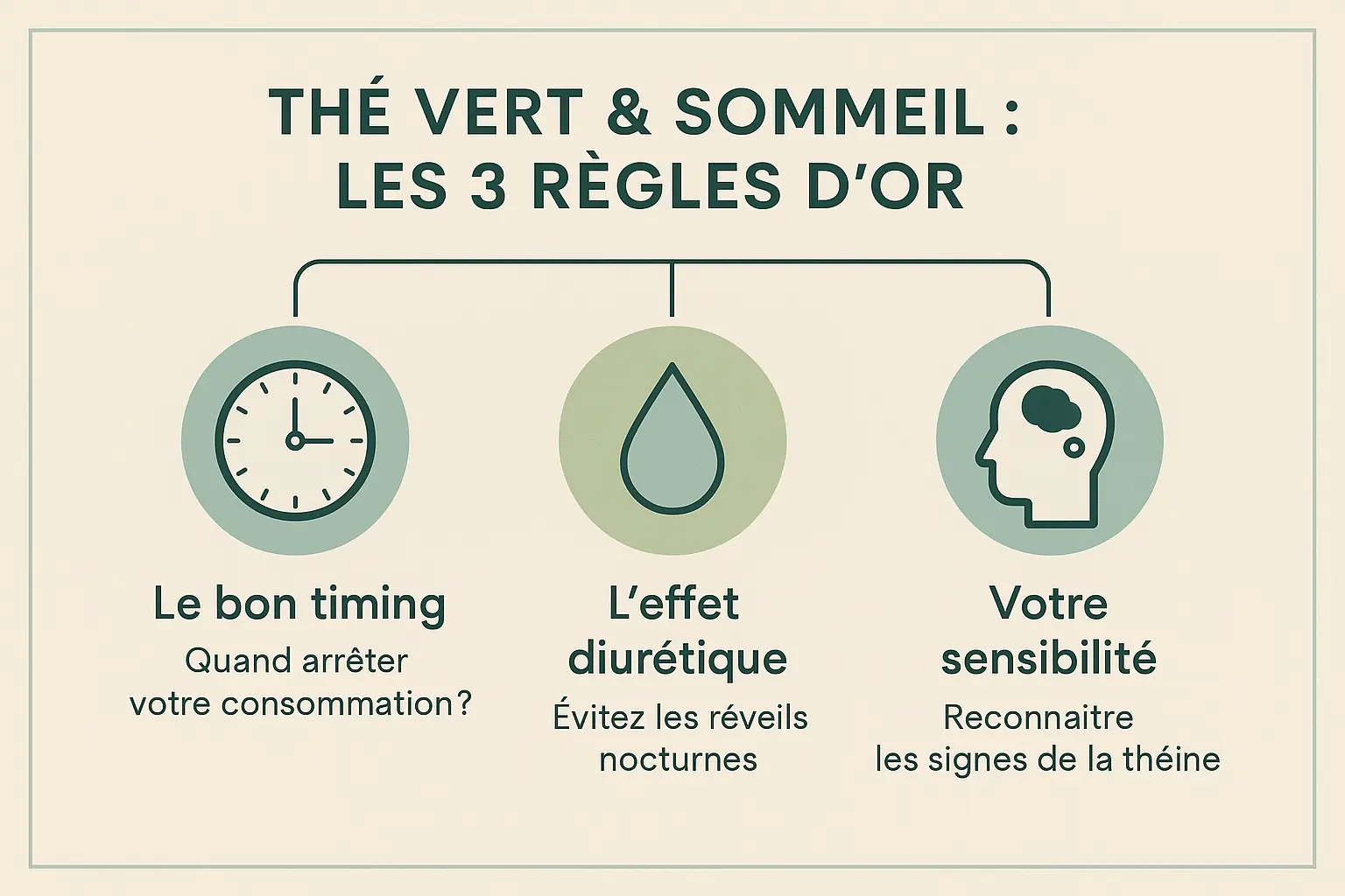 Illustration d'une tasse de thé vert avec horloge