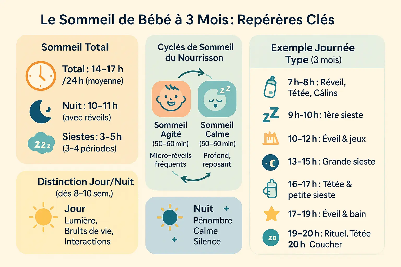 Illustration du <strong>sommeil d'un bébé de 3 mois</strong>