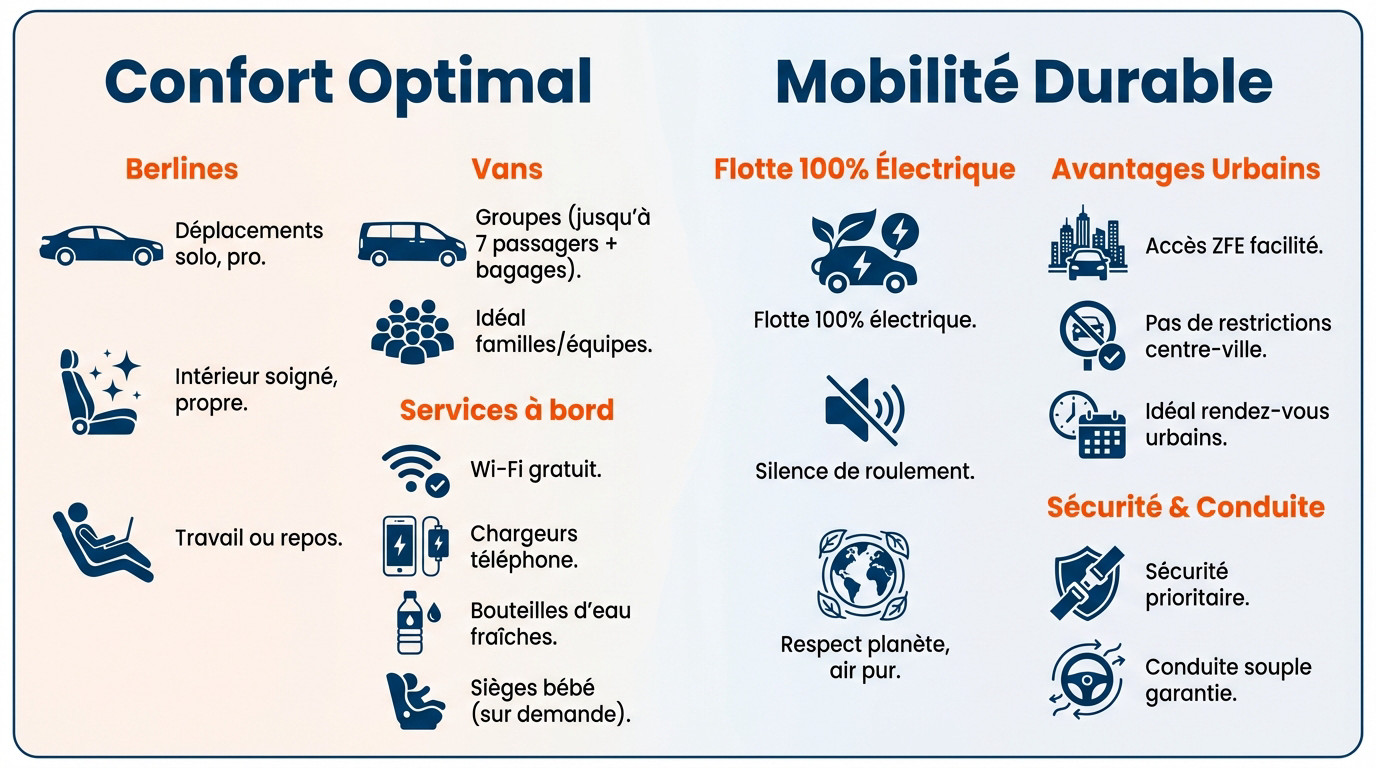 Berline et van confortables pour transport VTC à Nantes