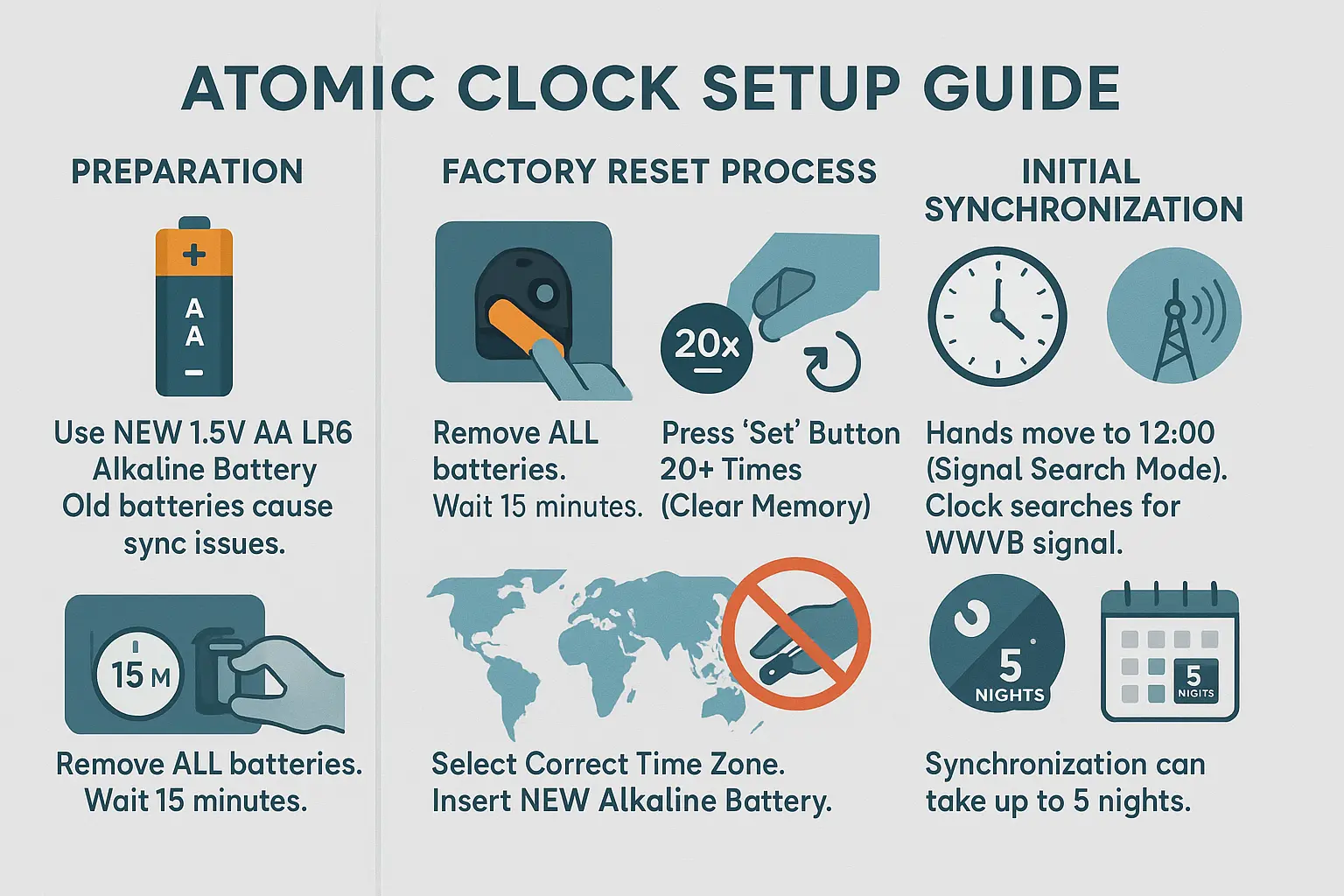 Atomic Wall Clock Setup Guide