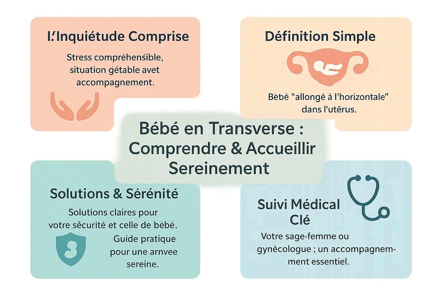 Illustration d'un <strong>bébé en position transverse</strong>