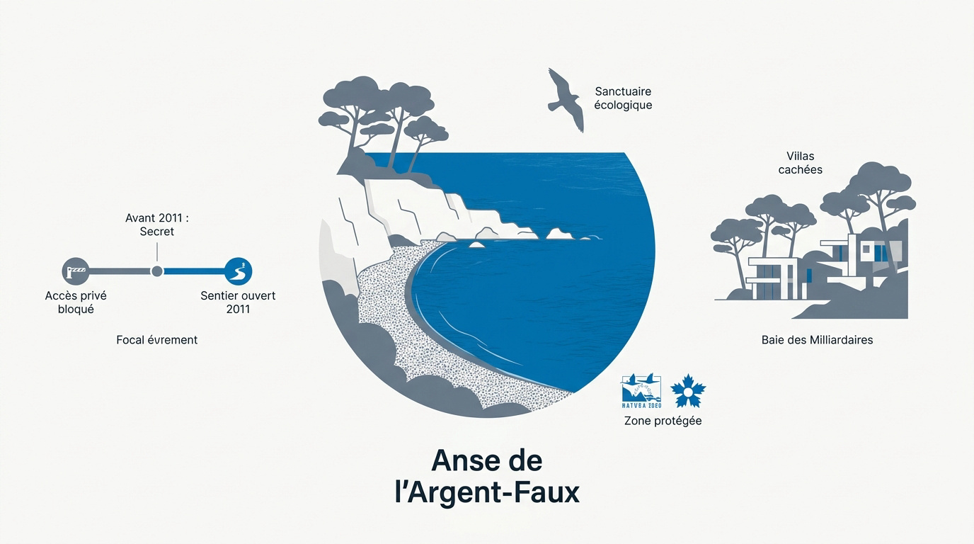 Vue de l'Anse de l'Argent-Faux et de la Baie des Milliardaires à Antibes