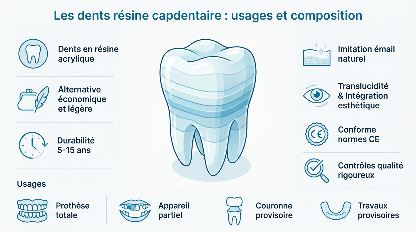 Dents en résine multicouches pour prothèses dentaires amovibles