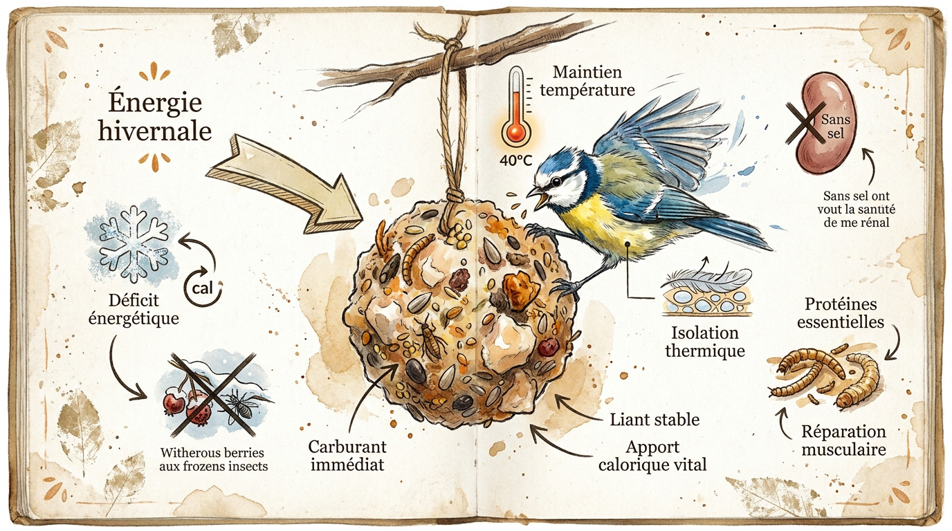 Boule de graisse maison pour oiseaux : recette et sécurité