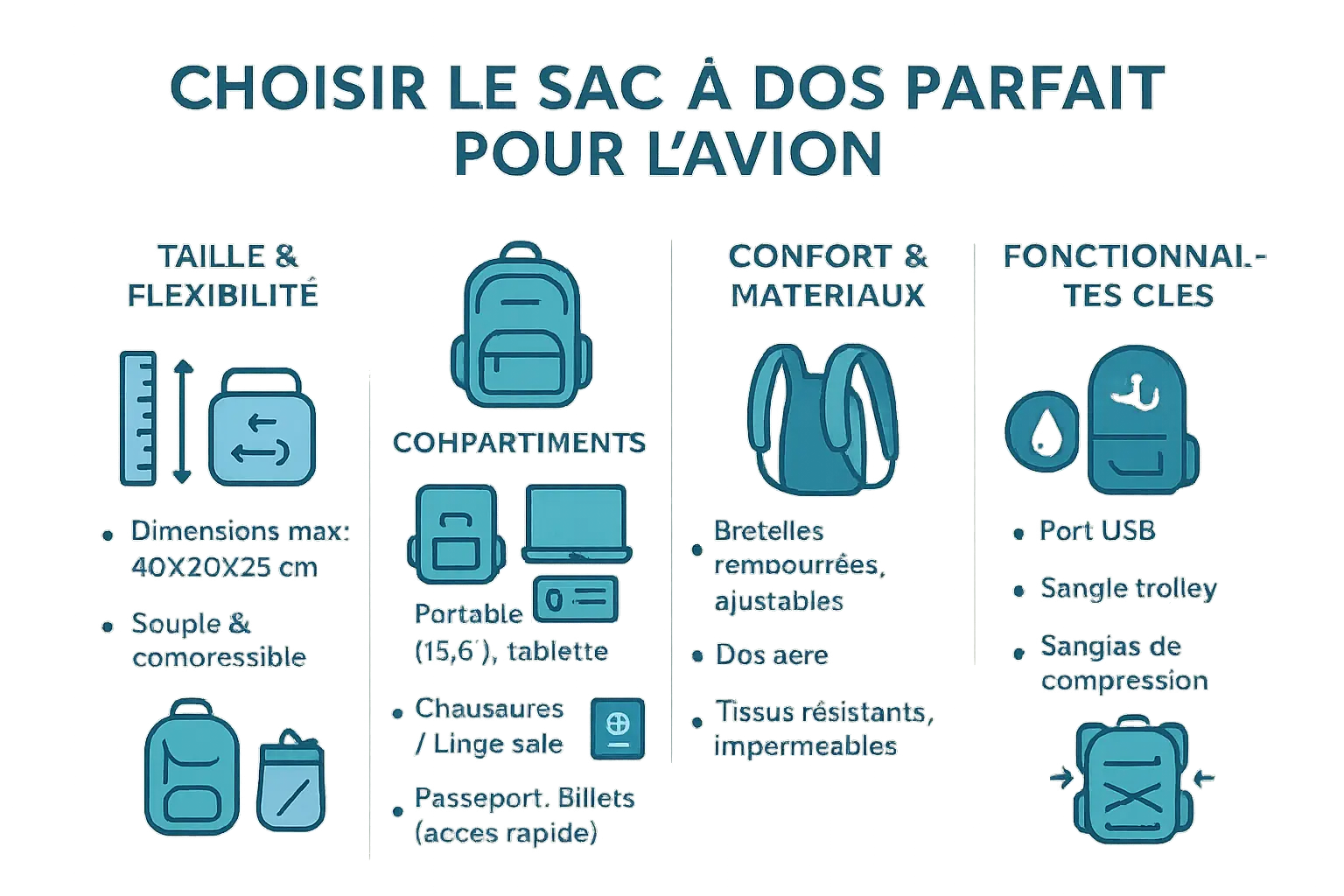 Sélection de sacs à dos pour voyage aérien