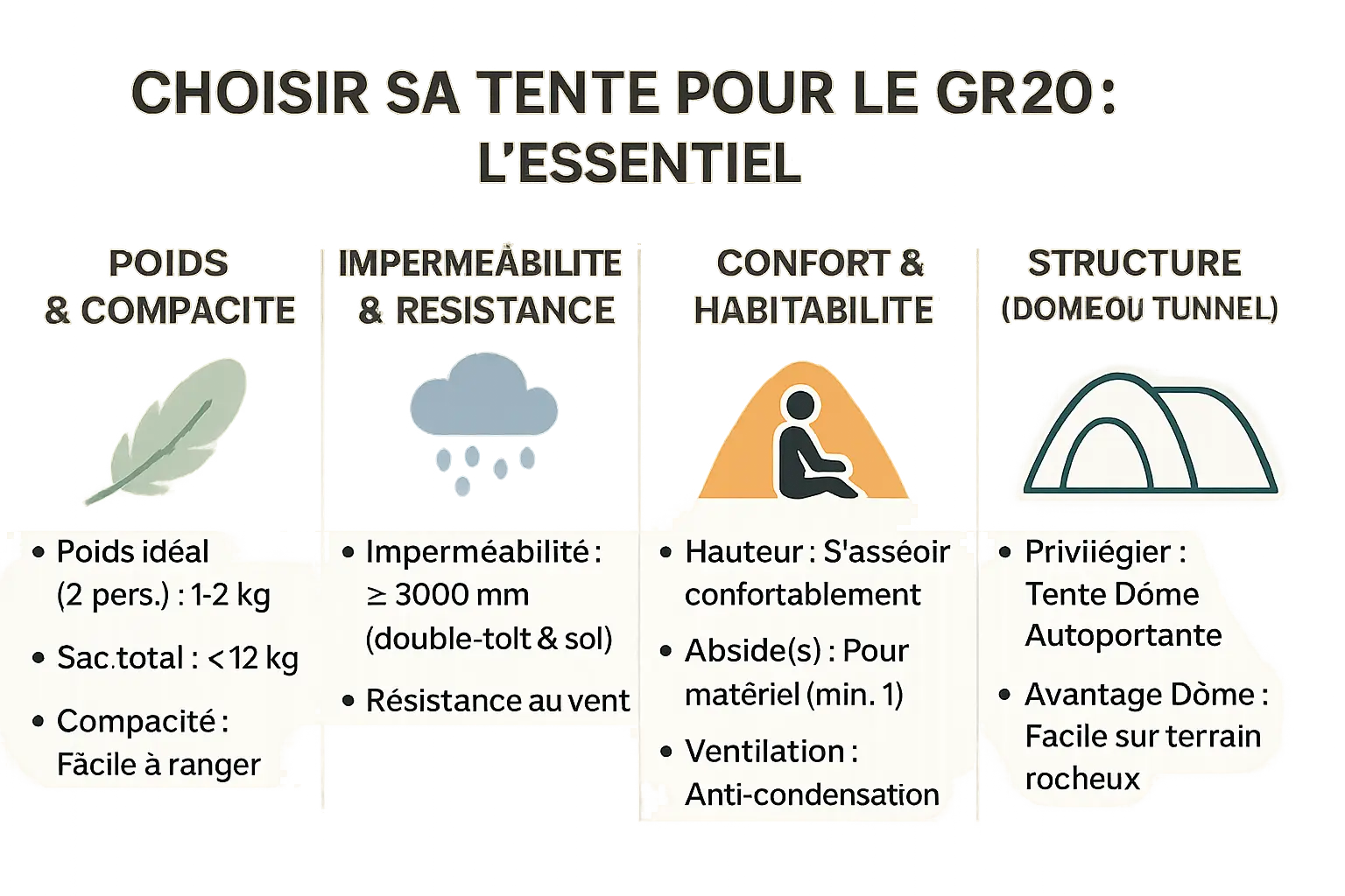 Choisir sa tente pour le GR20 : les essentiels