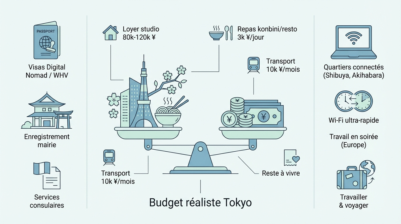 Budget et visas pour vivre à Tokyo en tant que digital nomad