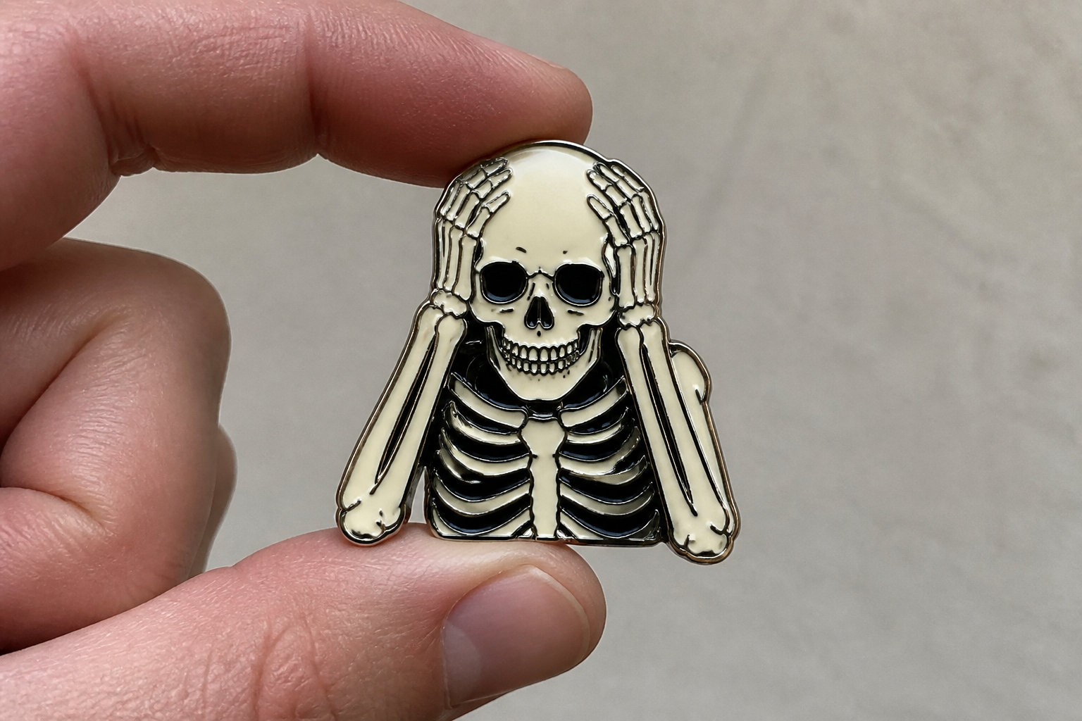 Silence The Noise: Overthinking Skeleton Pin