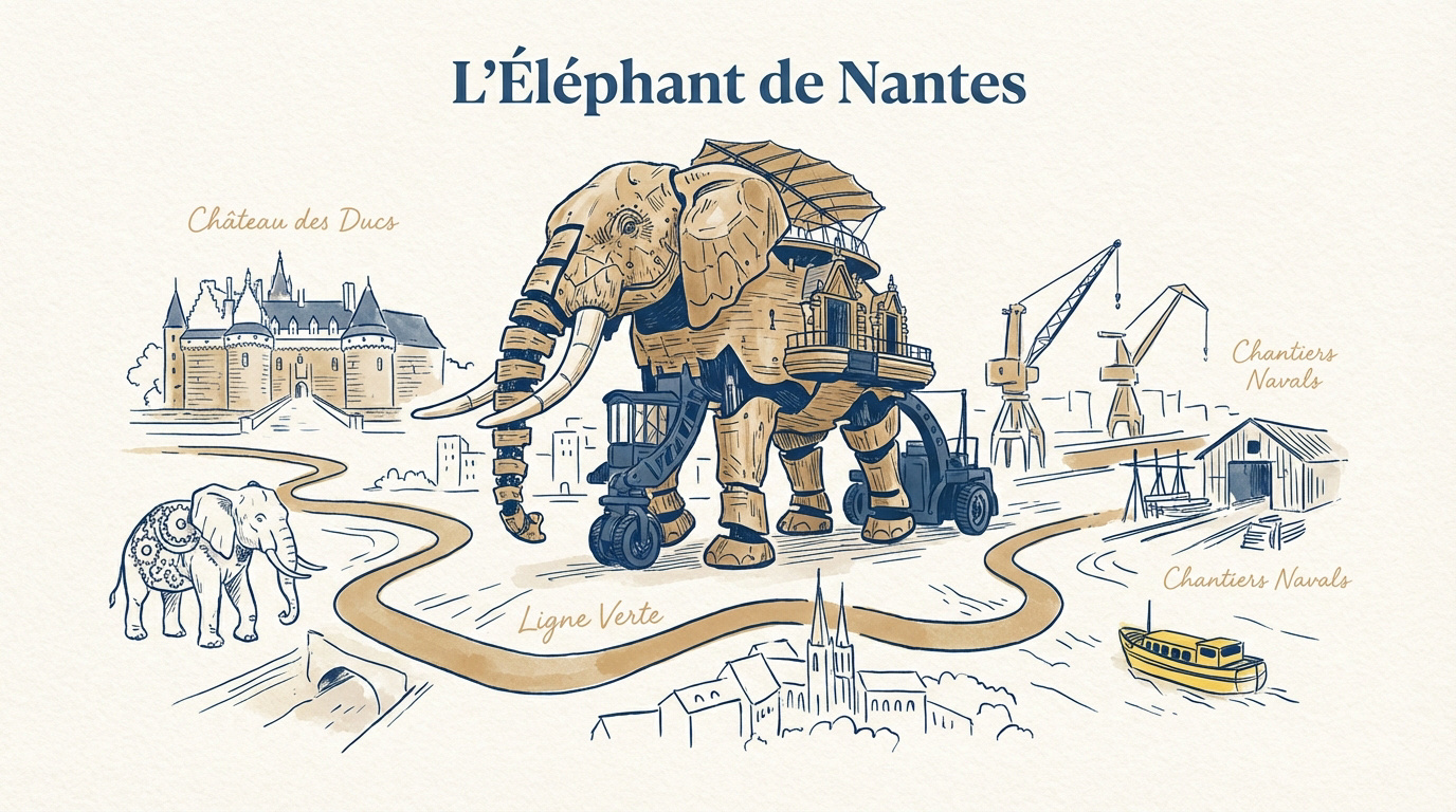 Le Grand Éléphant mécanique des Machines de l'Île à Nantes